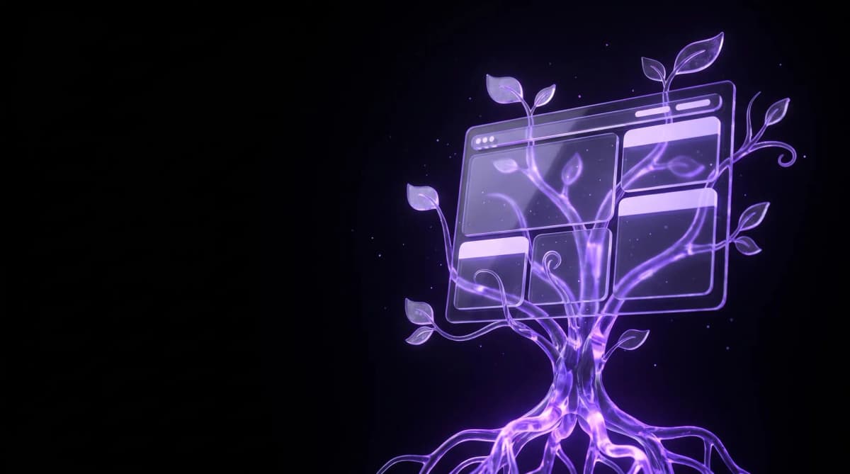 Adaptive Website growing like a tree with data roots